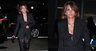 Halle Berry's Sheer Lingerie Dress and Blazer Look: The Ultimate Going-Out Outfit Formula