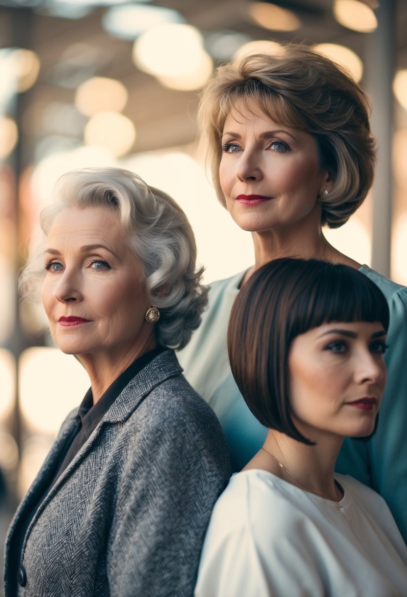 A woman with outdated hairstyle looks older, while another with a modern cut looks younger