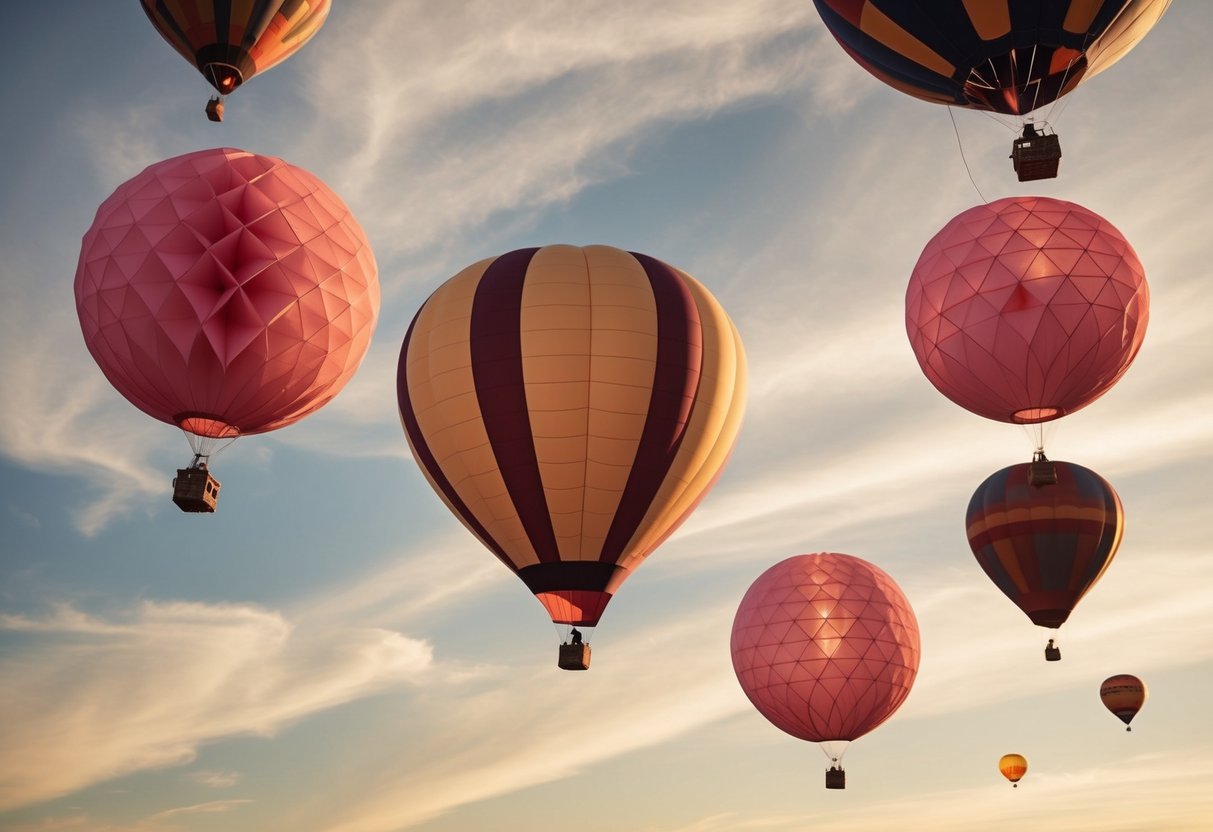 Five honeycomb tissue balls float above hot air balloon diy decorations